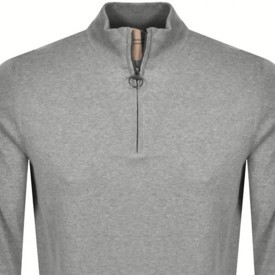 Alternative Image for ProductBarbour Half Zip Knit Jumper Grey2